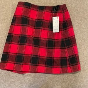 NWT uniqlo wool blend checkered skirt